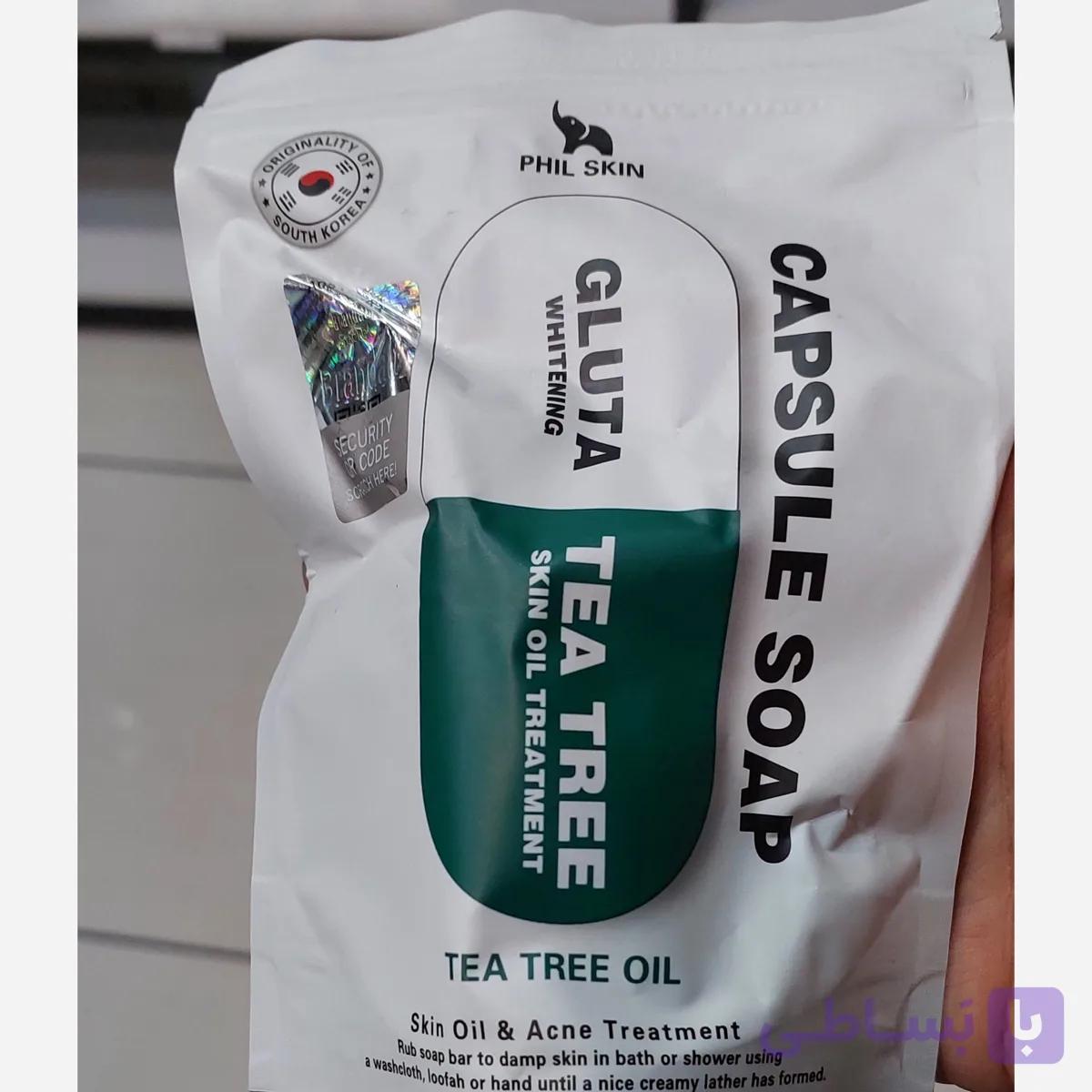 صابون کپسولی ضد جوش و روشن کننده فیل اسکین حاوی گلوتاتیون و روغن درخت چای