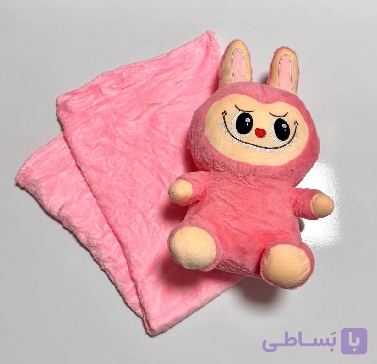 پتو بالشتی عروسکی لبوبو مدل سهکاره نرم و فانتزی