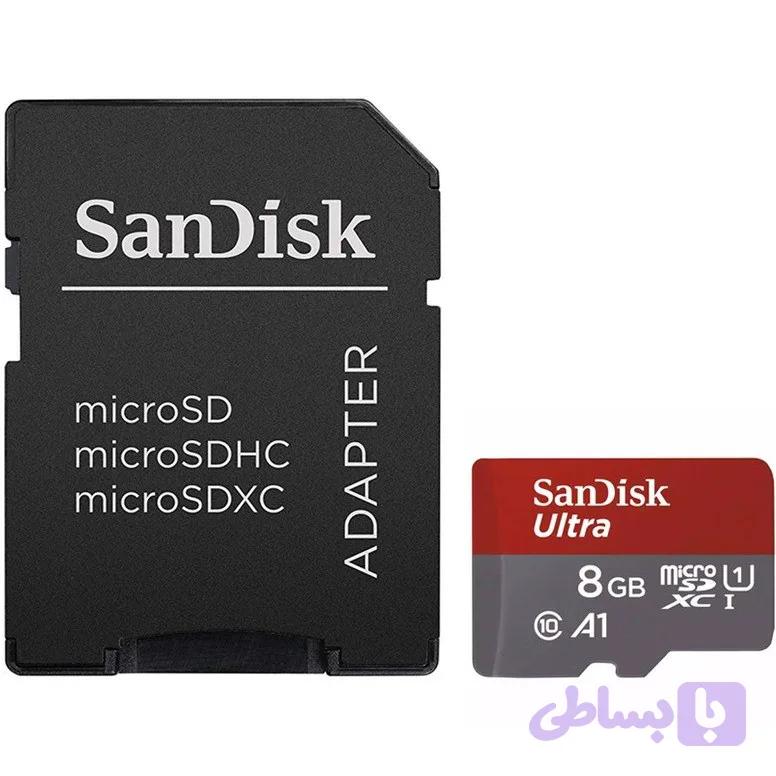 کارت حافظه microSDXC سن دیسک مدل Ultra کلاس 10 استاندارد UHS-I U1 A1 ظرفیت 8 گیگابایت سرعت 140MB/s