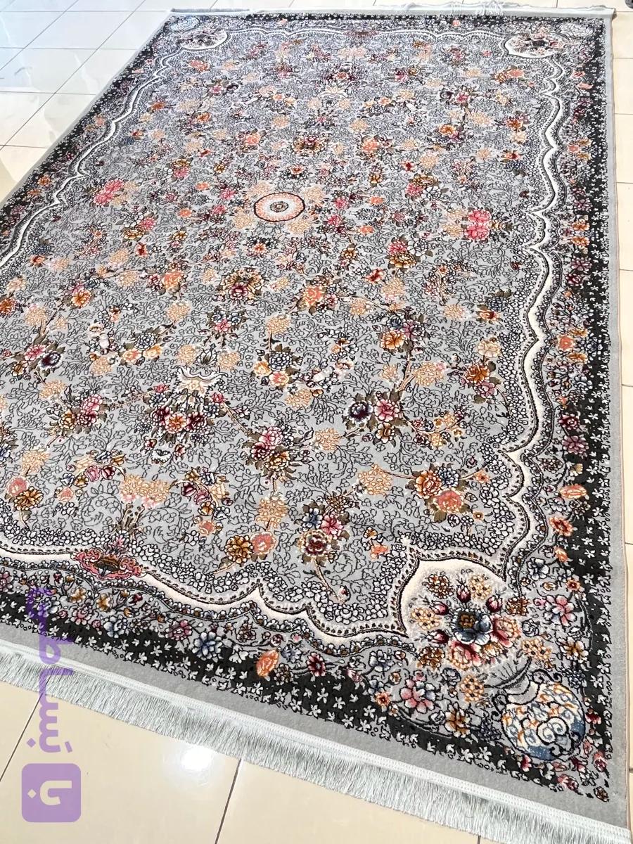 فرش طرح رها زمینه نقره ای کد 1035