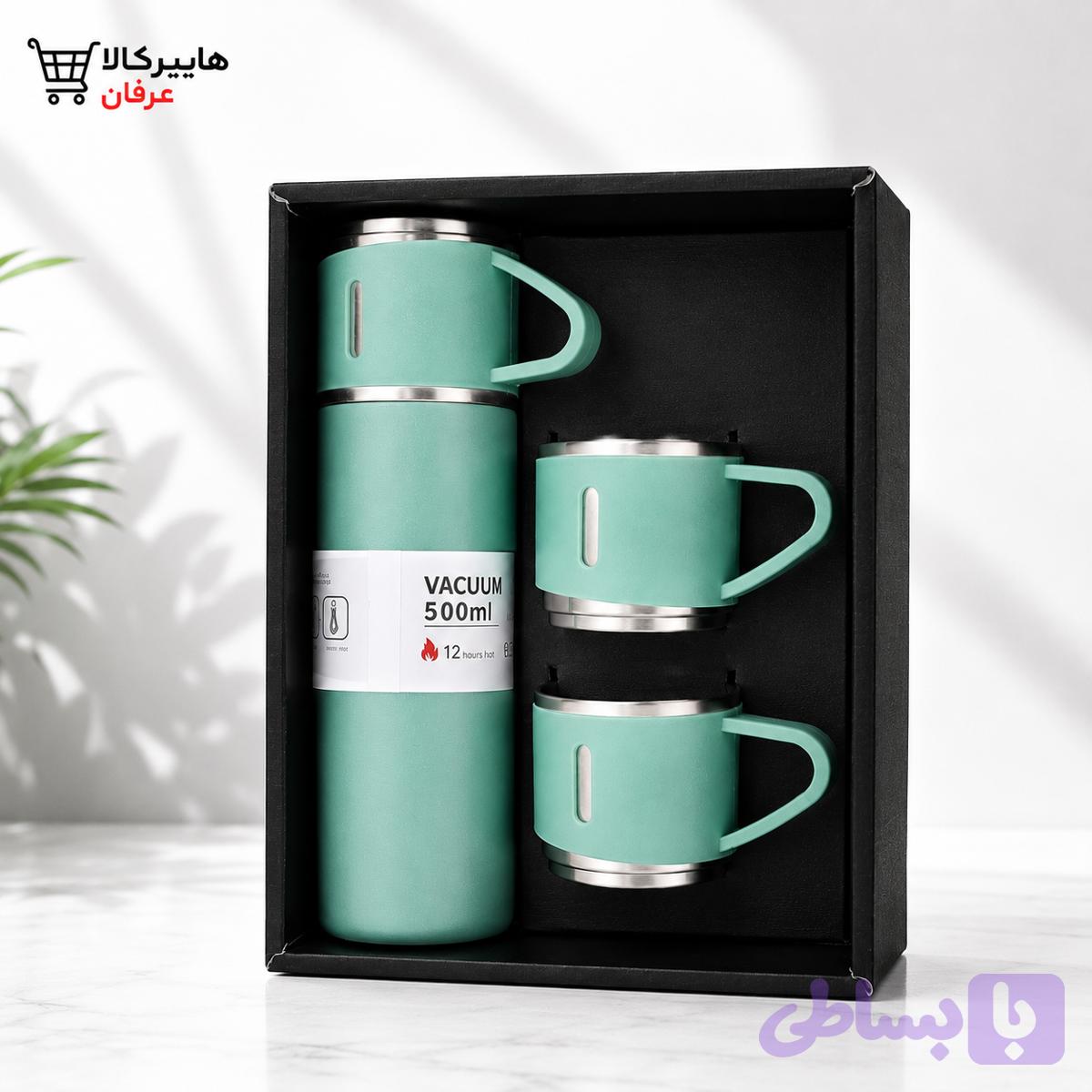 فلاسک و لیوان مدل hot_cold گنجایش 0.5 لیتر بسته ۳ عددی