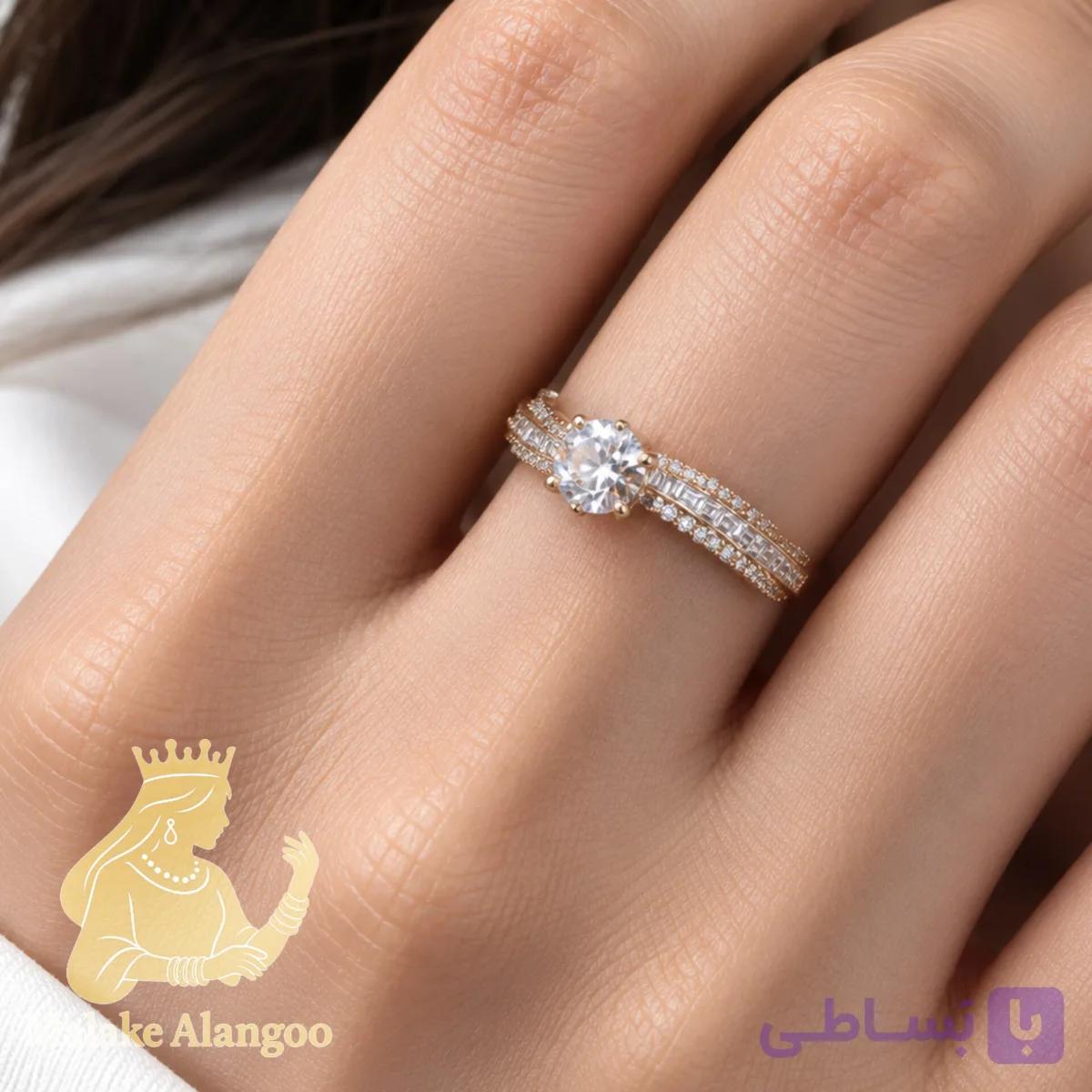 انگشتر طلاروس جواهری کد8113