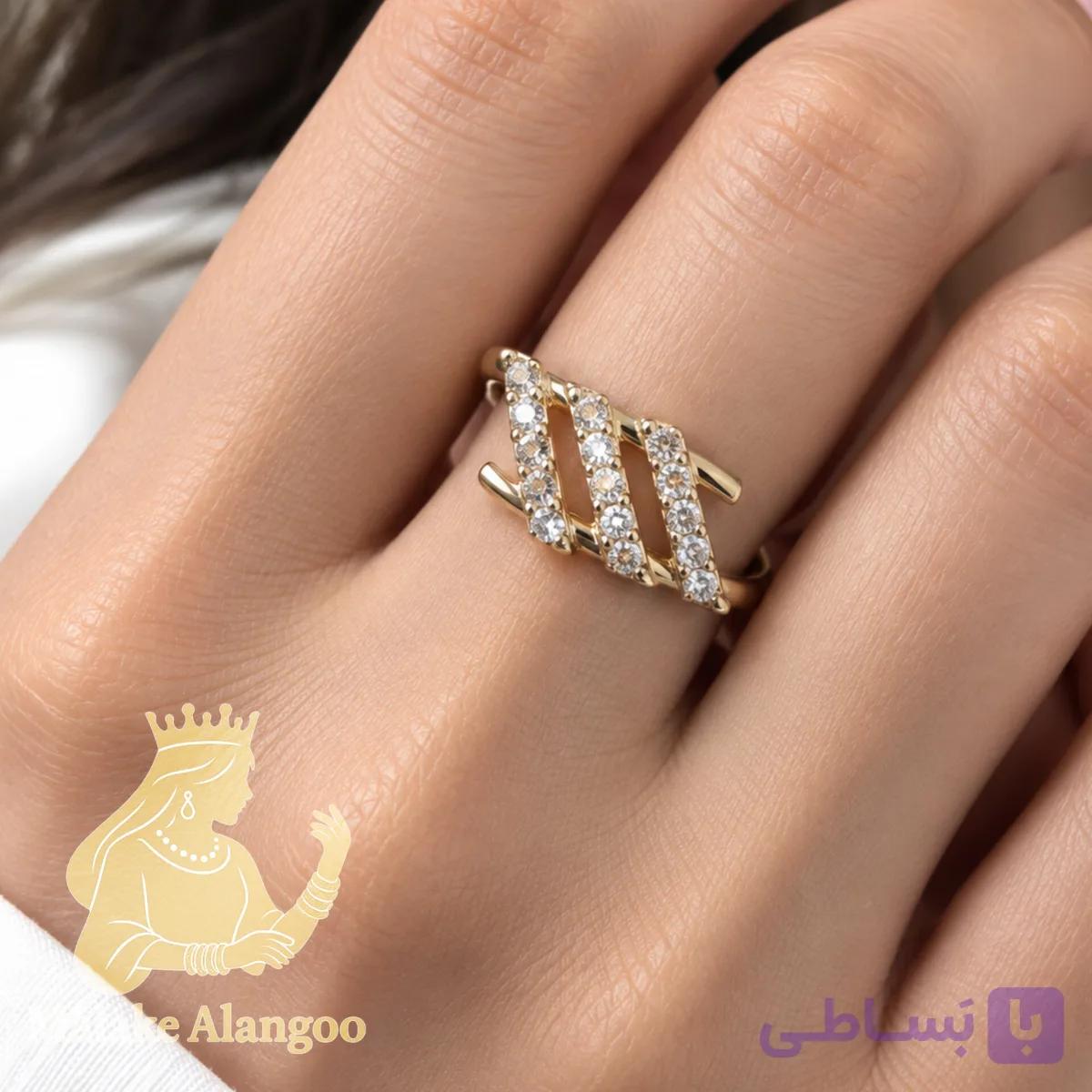 انگشتر طلاروس جواهری کد8112