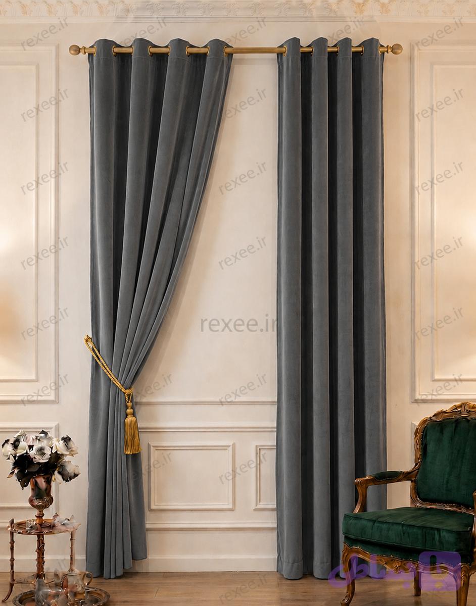 پرده مخمل کالیفرنیا طوسی (۱۴۰*۲۸۰ )
