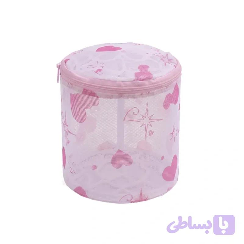 کیف شستشو لباس زیر طرح قلب توری زیپدار
