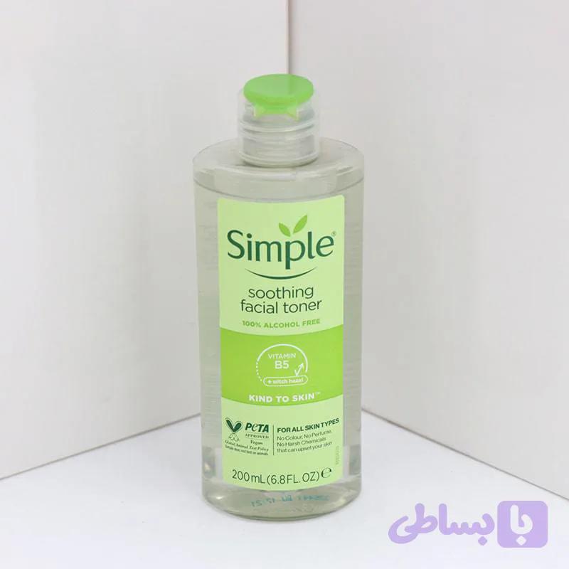 تونر صورت سیمپل Kind to Skin حجم 200 میل، شفافکننده و آبرسان پوست