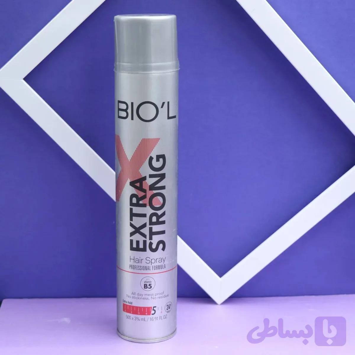 اسپری حالتدهنده مو بیول EXTRA STRONG حجم 500 میل، نگهداری قوی و ماندگاری 24 ساعته