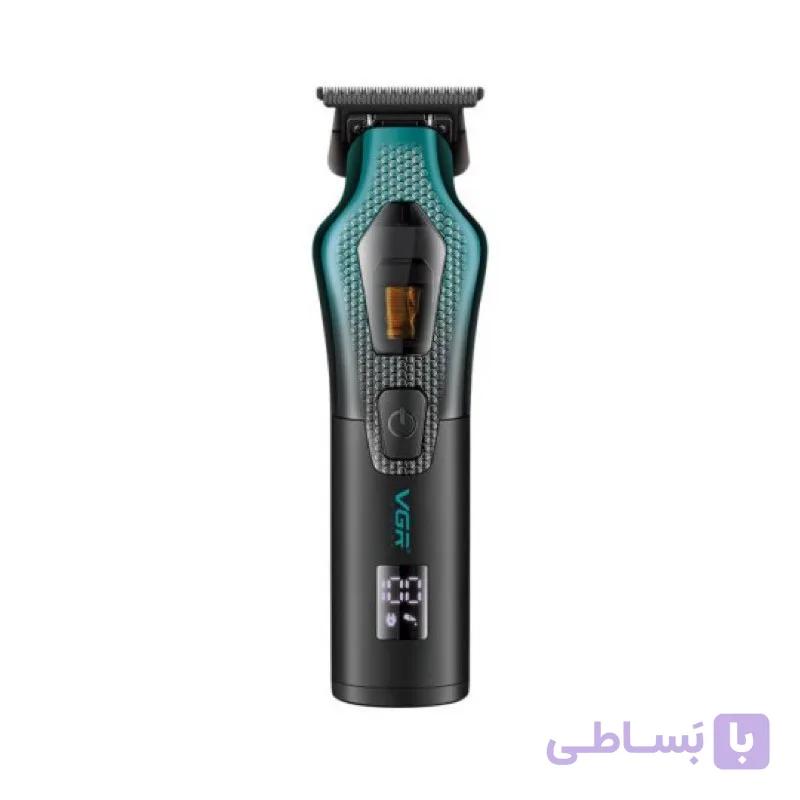 ماشین اصلاح موی سر و صورت وی جی ار مدل V-997 با موتور 11000 دور در دقیقه، باتری لیتیوم یونی 2500 میلیآمپر ساعت، تیغه سرامیک ضد التهاب، قابلیت تنظیم سرعت و نمایشگر میزان شارژ