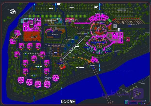 پروژه معماری هتل کنار رودخانه (Hotel On River Project) dwg
