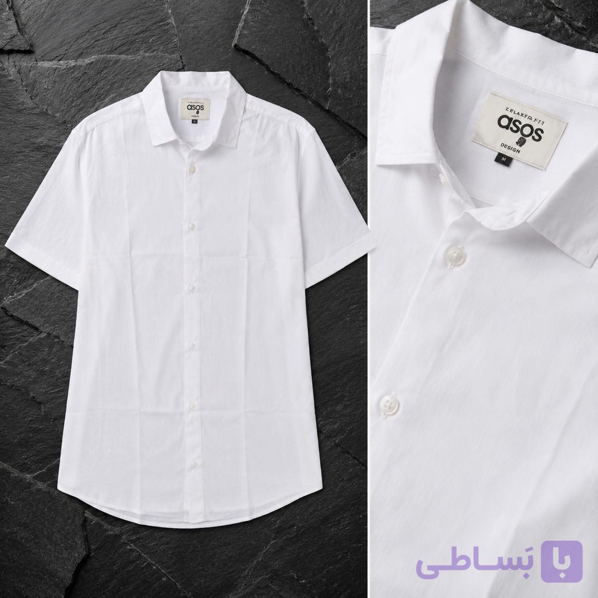 پیراهن مردانه یقه دار پارچه بسیار خنک مناسب فصل گرما