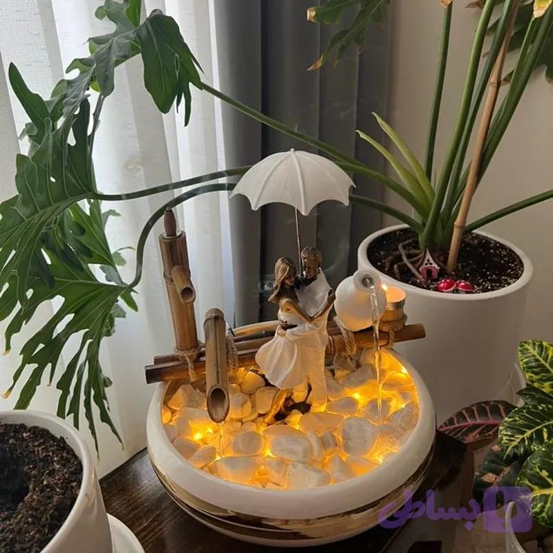 آبنما رومیزی دکوری بامبو مدل زوج عاشق