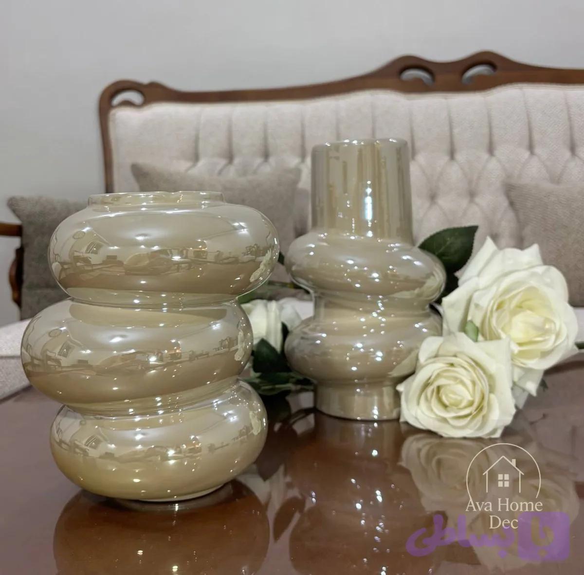 گلدان دفرمه سنگی سرامیکی لاستر