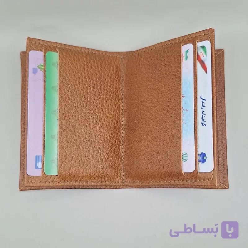 جاکارتی جمع و جور چرم طبیعی فلوتر گاوی ظرفیت 12 کارت بانکی