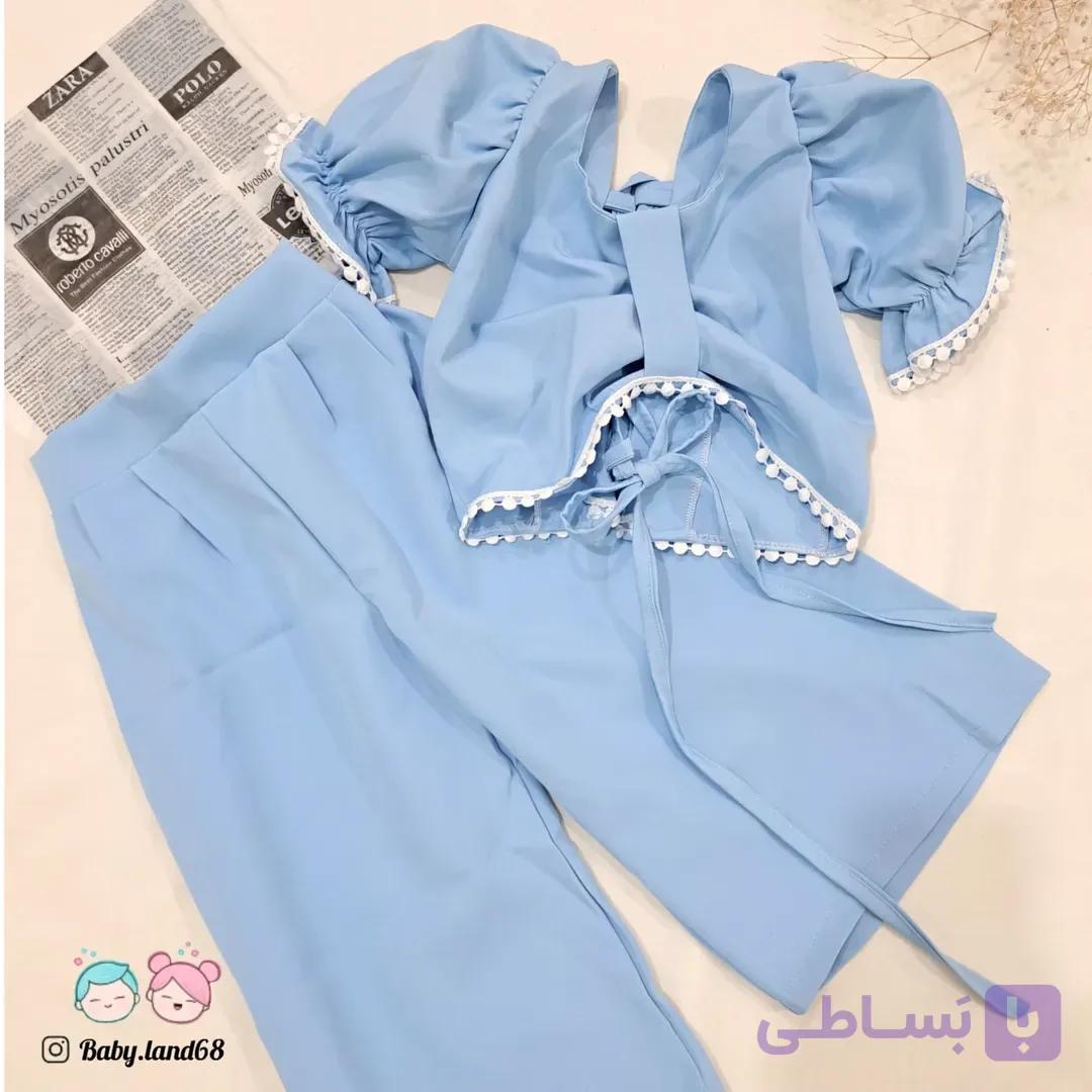 ست تاپ و شلوار بچگانه دخترانه آستین کوتاه ۲ تا ۶ سال سایزبندی ۴۰ تا ۵۰جنس مازراتی اعلا