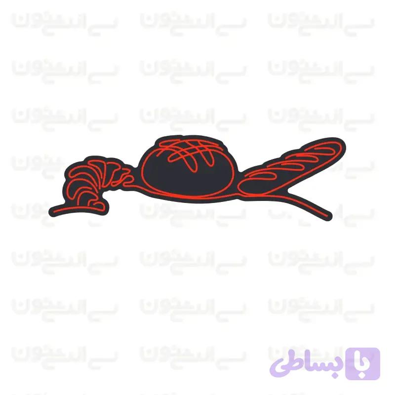 تابلو نئون طرح نان باگت