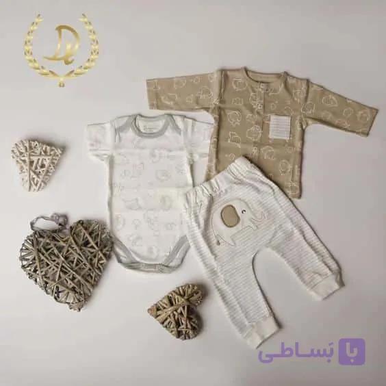 ست نوزادی دانالو طرح فیل راه راه صورتی