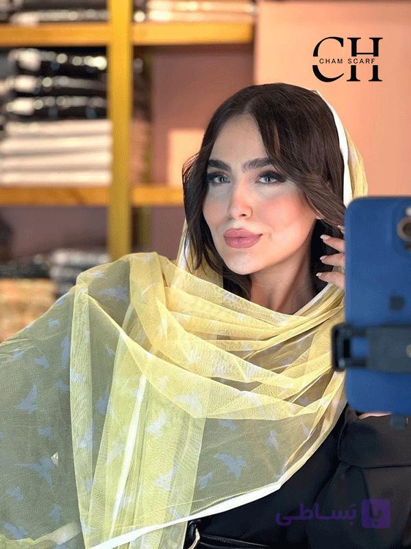 شال توری کره ای طرحدار کد st7