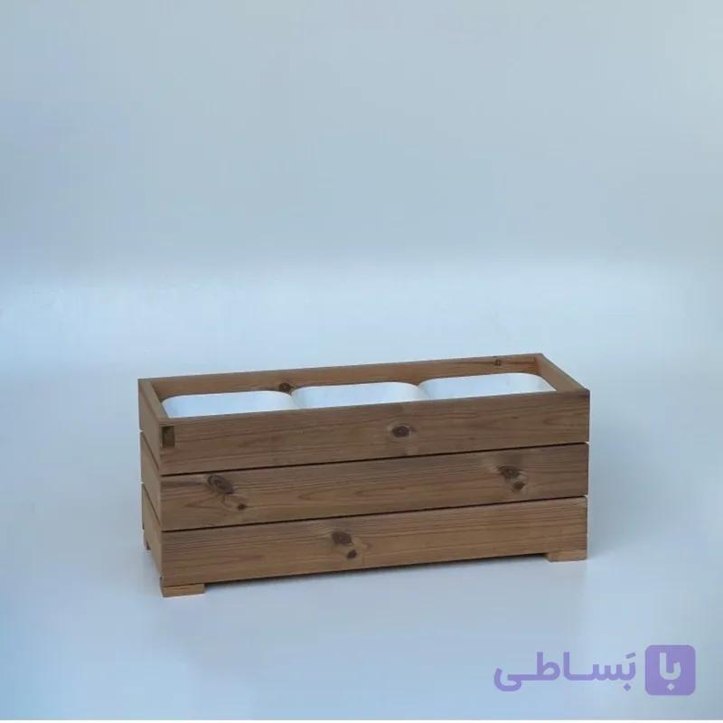 گلدان چوبی ترمووود مستطیلی ضداب بالکنی مدلx90